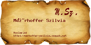 Márhoffer Szilvia névjegykártya